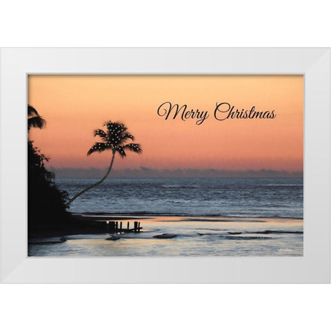 Palm Tree Christmas White Modern Wood Framed Art Print by Deiter, Lori
