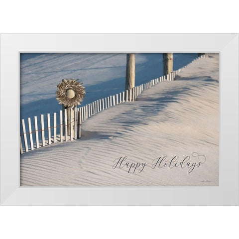 Snowy Sand Beach White Modern Wood Framed Art Print by Deiter, Lori