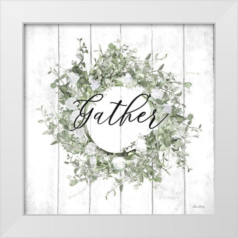 Gather Wreath White Modern Wood Framed Art Print by Deiter, Lori