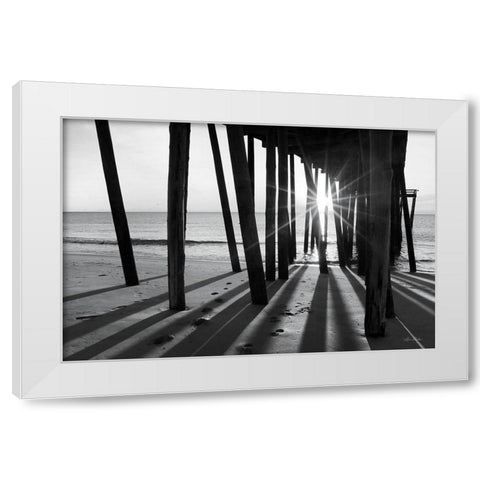 Sunrise at the Pier I White Modern Wood Framed Art Print by Deiter, Lori