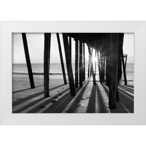 Sunrise at the Pier I White Modern Wood Framed Art Print by Deiter, Lori