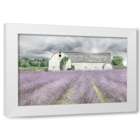 Shades of Lavender and Gray White Modern Wood Framed Art Print by Deiter, Lori