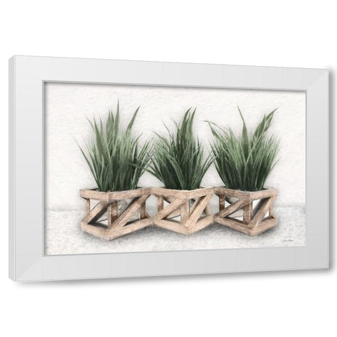 Planter Trio White Modern Wood Framed Art Print by Deiter, Lori