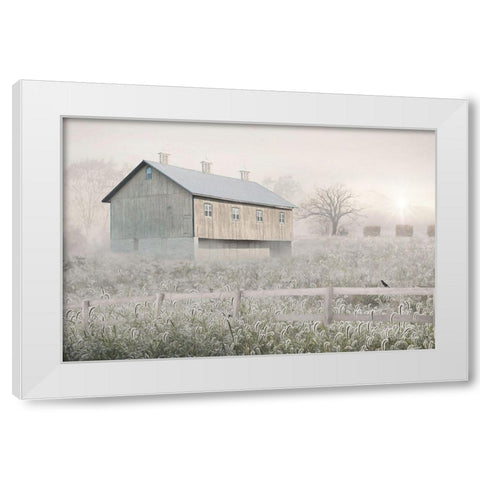 Dewy Country Morning White Modern Wood Framed Art Print by Deiter, Lori