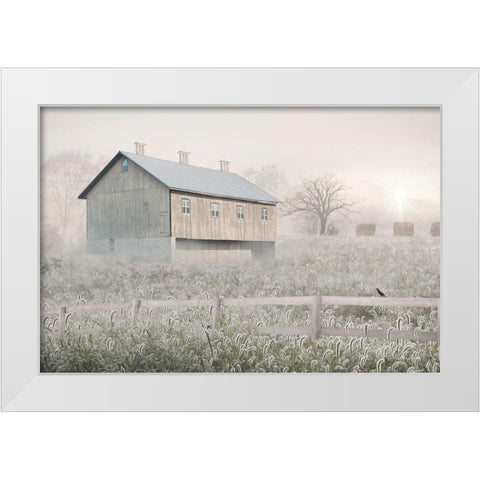 Dewy Country Morning White Modern Wood Framed Art Print by Deiter, Lori