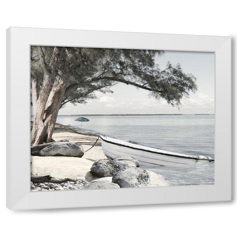 Coastal Blues White Modern Wood Framed Art Print by Deiter, Lori