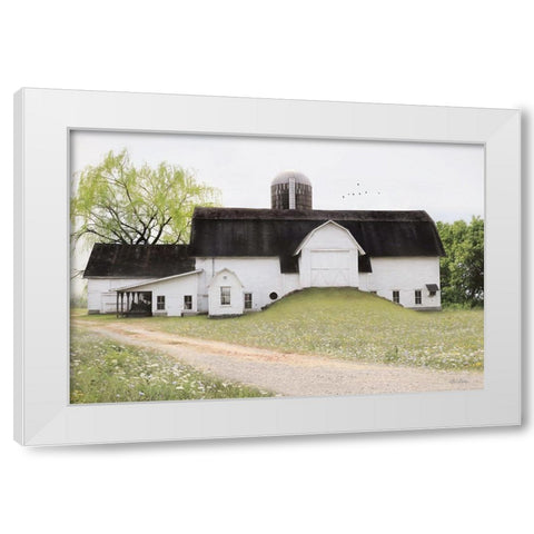Big Country Barn White Modern Wood Framed Art Print by Deiter, Lori