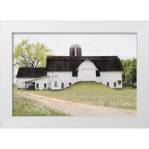 Big Country Barn White Modern Wood Framed Art Print by Deiter, Lori