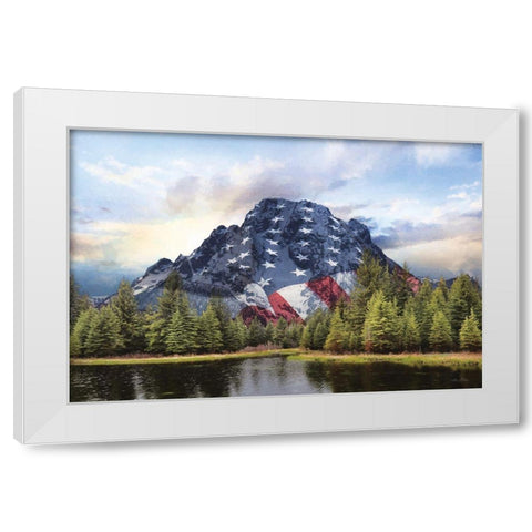Patriotic Tetons   White Modern Wood Framed Art Print by Deiter, Lori
