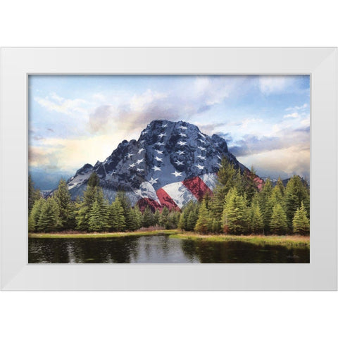 Patriotic Tetons   White Modern Wood Framed Art Print by Deiter, Lori