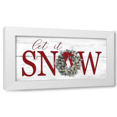Let It Snow White Modern Wood Framed Art Print by Deiter, Lori