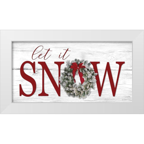 Let It Snow White Modern Wood Framed Art Print by Deiter, Lori