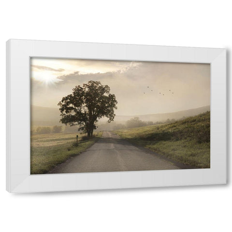 Foggy Country Road I White Modern Wood Framed Art Print by Deiter, Lori