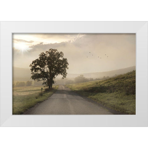 Foggy Country Road I White Modern Wood Framed Art Print by Deiter, Lori