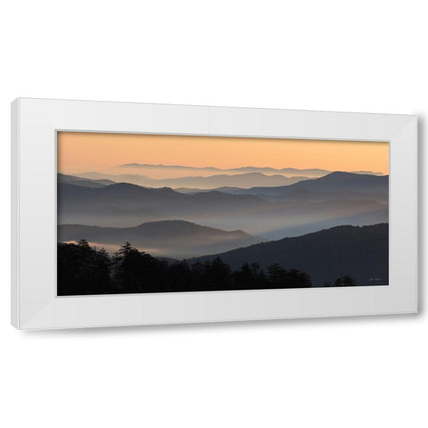 Clingmans at Daybreak White Modern Wood Framed Art Print by Deiter, Lori