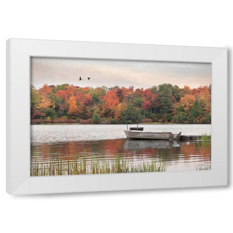 Lets Go Fishing White Modern Wood Framed Art Print by Deiter, Lori