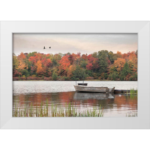 Lets Go Fishing White Modern Wood Framed Art Print by Deiter, Lori