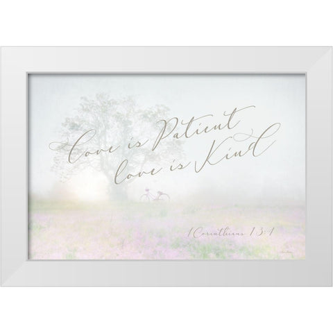 Love is Patient White Modern Wood Framed Art Print by Deiter, Lori