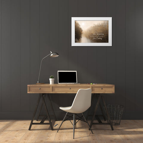 A New Ending White Modern Wood Framed Art Print by Deiter, Lori