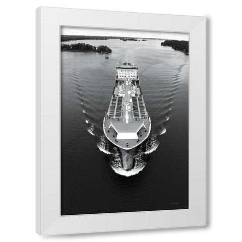 Marking Waves White Modern Wood Framed Art Print by Deiter, Lori