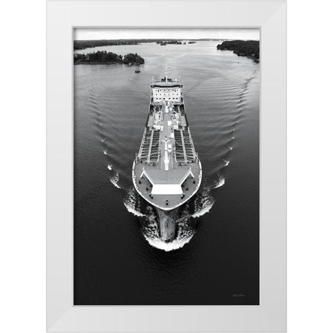 Marking Waves White Modern Wood Framed Art Print by Deiter, Lori