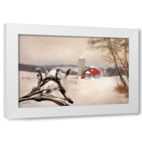Sleigh Ride in the Country White Modern Wood Framed Art Print by Deiter, Lori