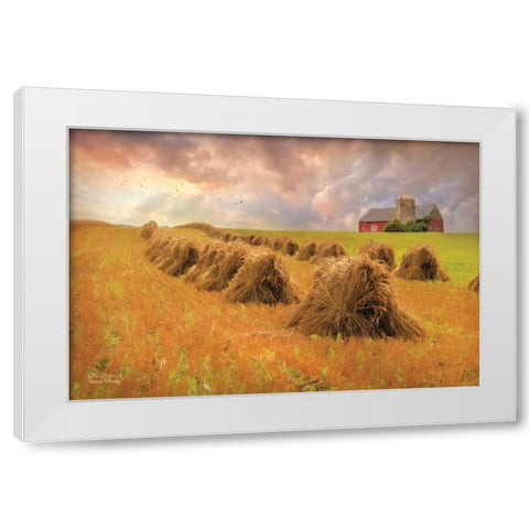 Harvest Blessings White Modern Wood Framed Art Print by Deiter, Lori