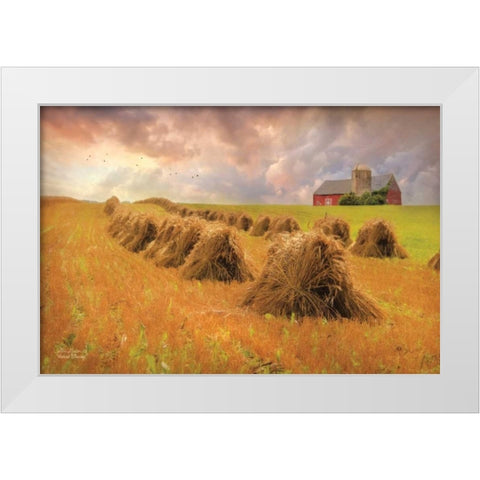 Harvest Blessings White Modern Wood Framed Art Print by Deiter, Lori