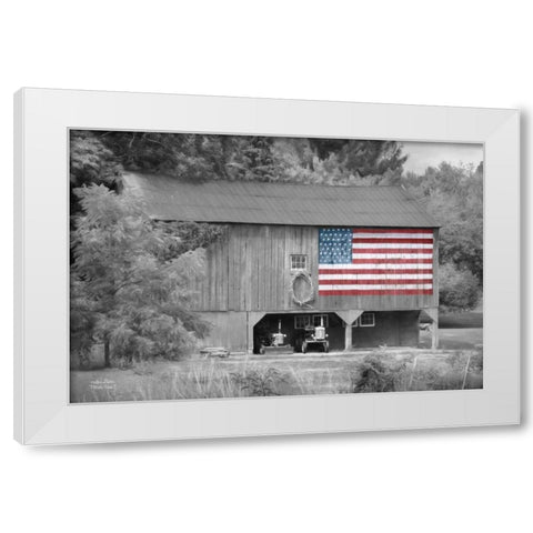 Patriotic Farm I White Modern Wood Framed Art Print by Deiter, Lori