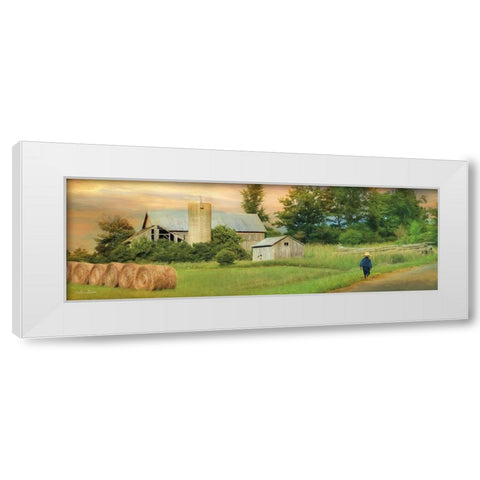 Amish Barefoot Farmer White Modern Wood Framed Art Print by Deiter, Lori