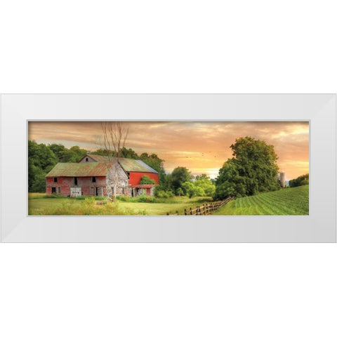 Greener Pastures White Modern Wood Framed Art Print by Deiter, Lori