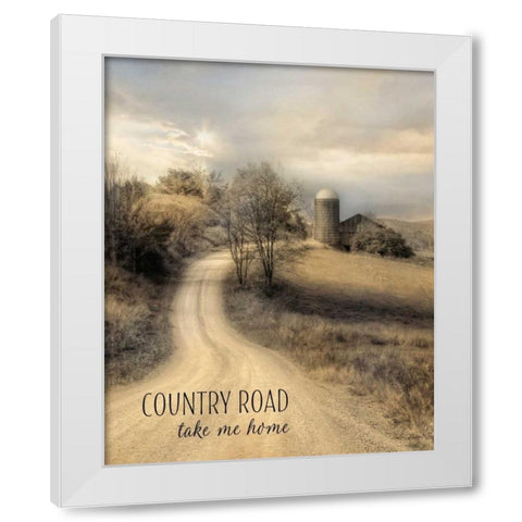 Country Road Take Me Home White Modern Wood Framed Art Print by Deiter, Lori
