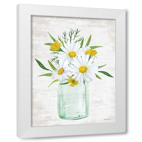 Floral Bouquet 3 White Modern Wood Framed Art Print by Lettered and Lined