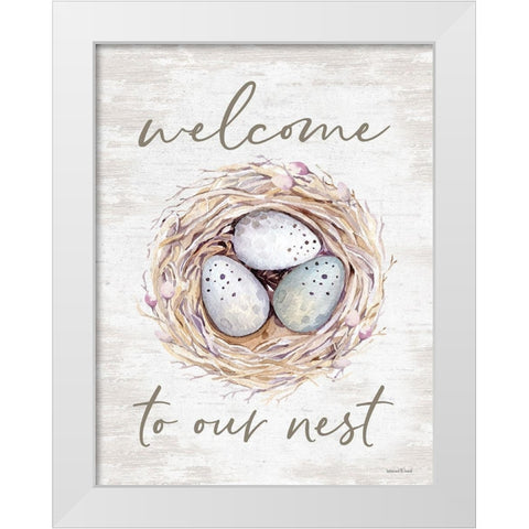 Welcome to Our Nest White Modern Wood Framed Art Print by Lettered and Lined
