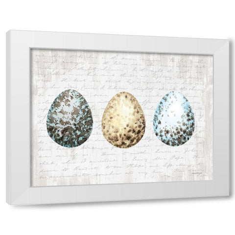 Speckled Eggs White Modern Wood Framed Art Print by Lettered and Lined