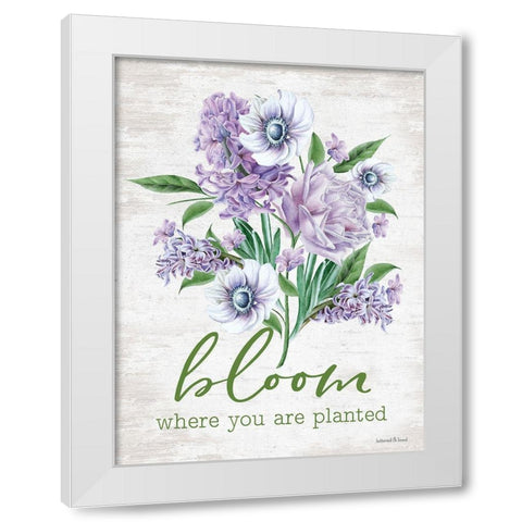 Bloom Where You Are Planted White Modern Wood Framed Art Print by Lettered and Lined