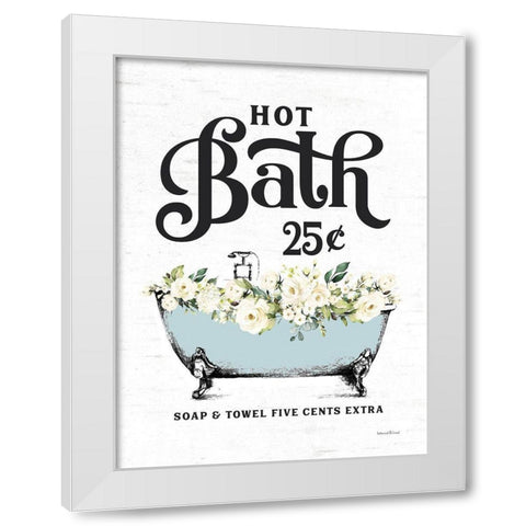 Hot Bath White Modern Wood Framed Art Print by Lettered and Lined