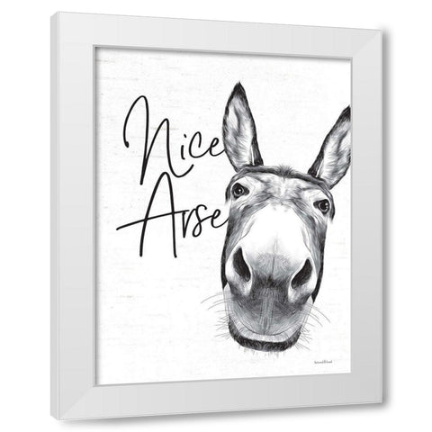 Nice Arse White Modern Wood Framed Art Print by Lettered and Lined