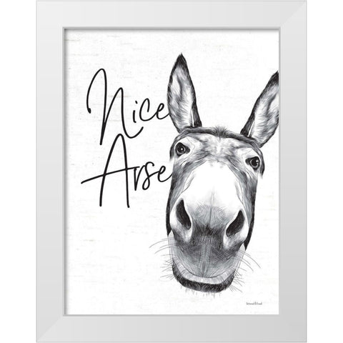 Nice Arse White Modern Wood Framed Art Print by Lettered and Lined