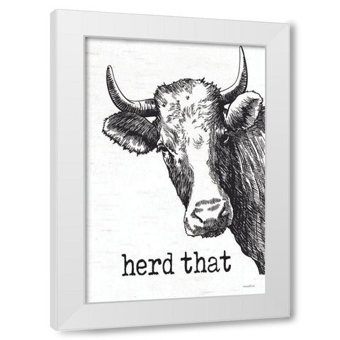 Herd That White Modern Wood Framed Art Print by Lettered and Lined