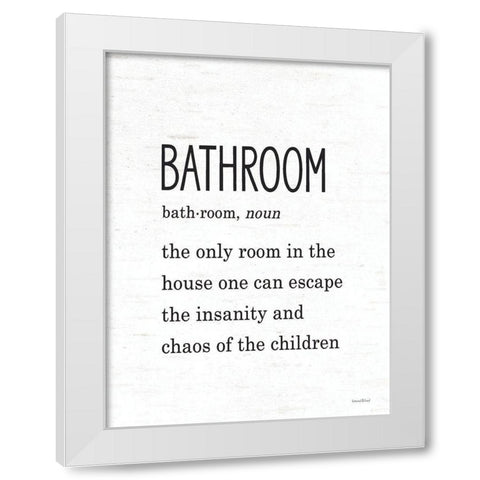 Bathroom Escape White Modern Wood Framed Art Print by Lettered and Lined