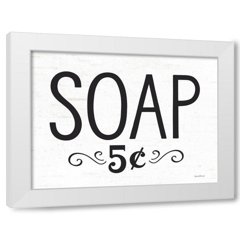 Soap White Modern Wood Framed Art Print by Lettered and Lined