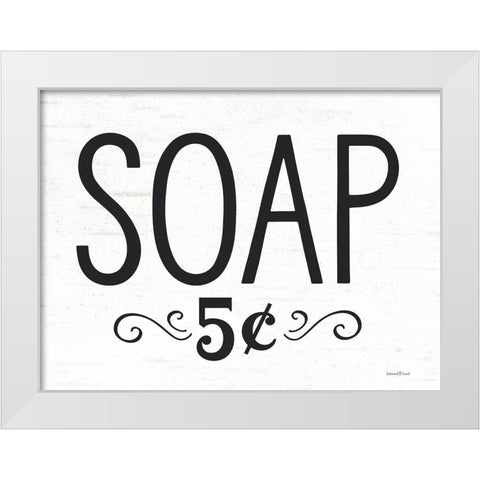 Soap White Modern Wood Framed Art Print by Lettered and Lined