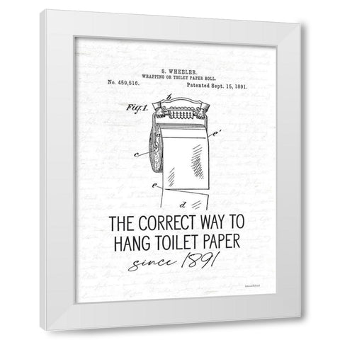 Correct Way to Hang Toilet Paper White Modern Wood Framed Art Print by Lettered and Lined