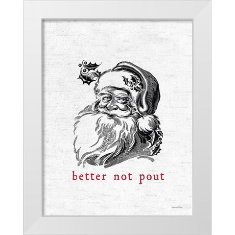 Better Not Pout Santa White Modern Wood Framed Art Print by Lettered and Lined