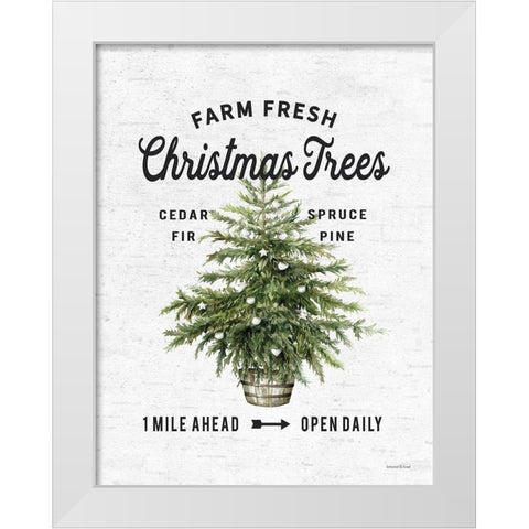 Farm Fresh Christmas Trees I White Modern Wood Framed Art Print by Lettered and Lined