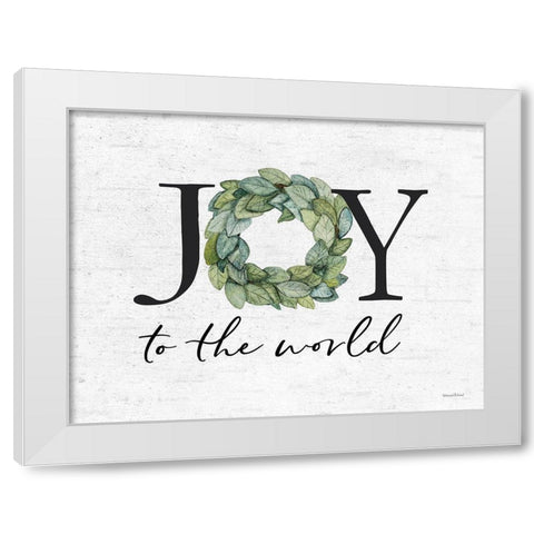 Joy to the World White Modern Wood Framed Art Print by Lettered and Lined