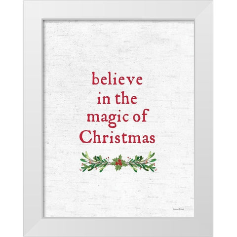 Believe in the Magic of Christmas White Modern Wood Framed Art Print by Lettered and Lined