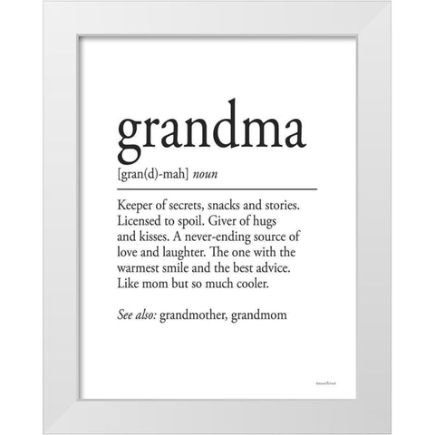 Grandma Definition White Modern Wood Framed Art Print by Lettered and Lined