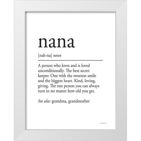 Nana Definition White Modern Wood Framed Art Print by Lettered and Lined